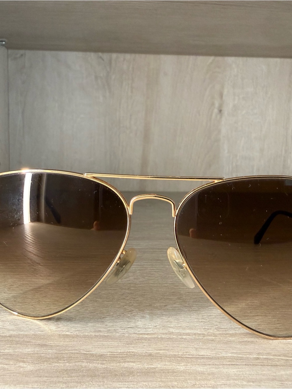 Ray-Ban RB3025 Aviator Classic Gold Brown Gradient Sunglasses Made in Italy